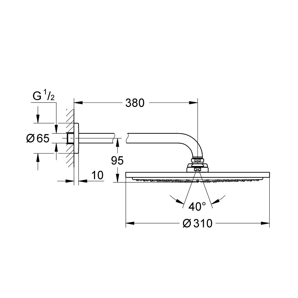 Bát sen gắn tường Grohe Rainshower Cosmpolitan 310 Grohe 26066000