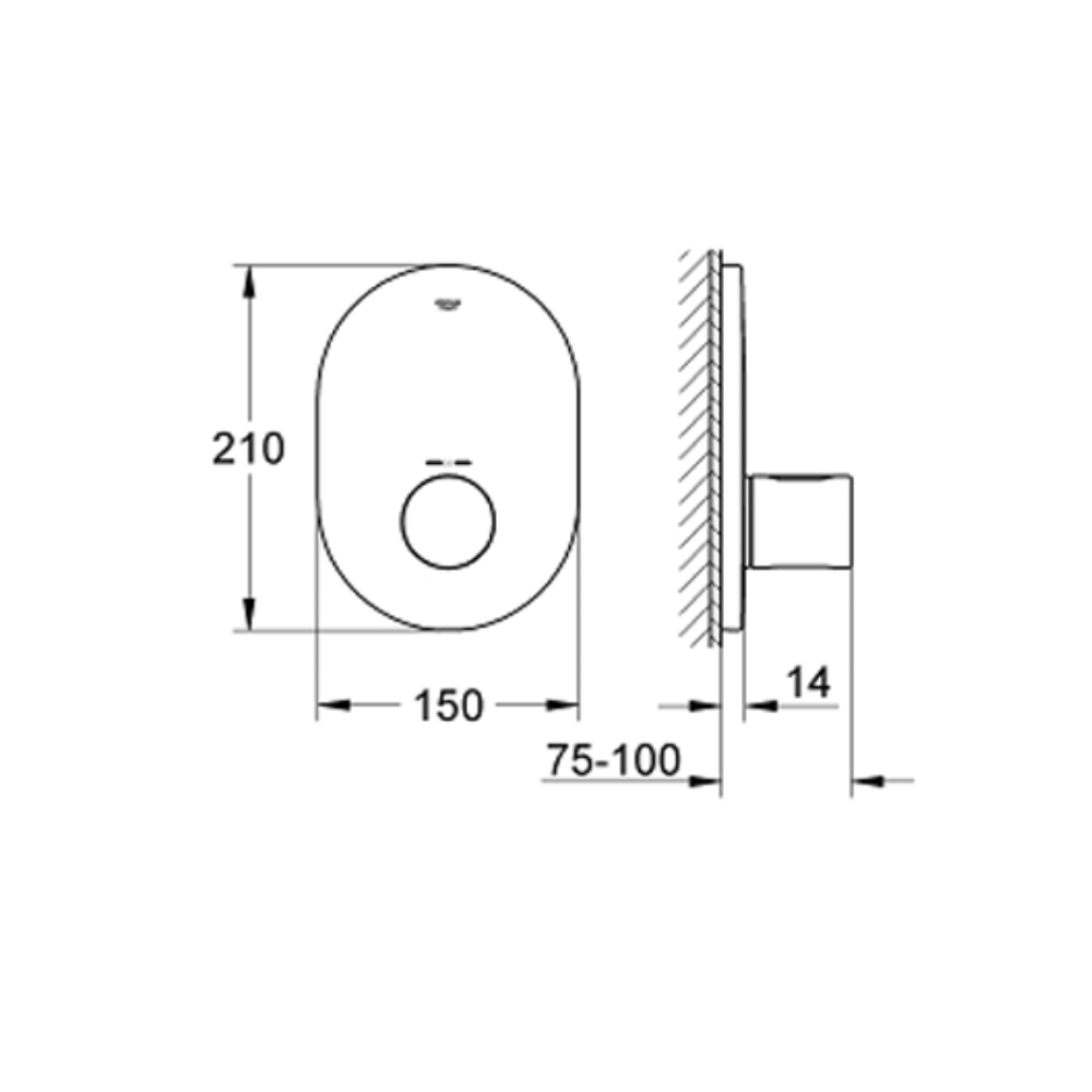 Van điều chỉnh nhiệt độ Grohtherm 3000 Cosmopolitan GROHE 19470000 - 2