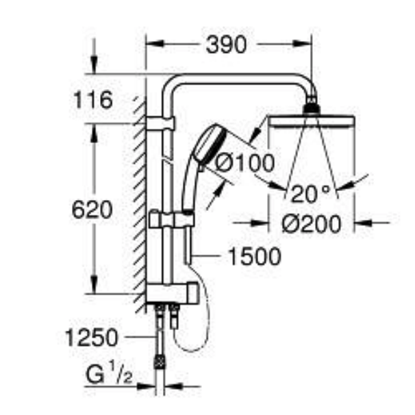 Sen cây New Tempesta Cosmo 200 Grohe 27394001
