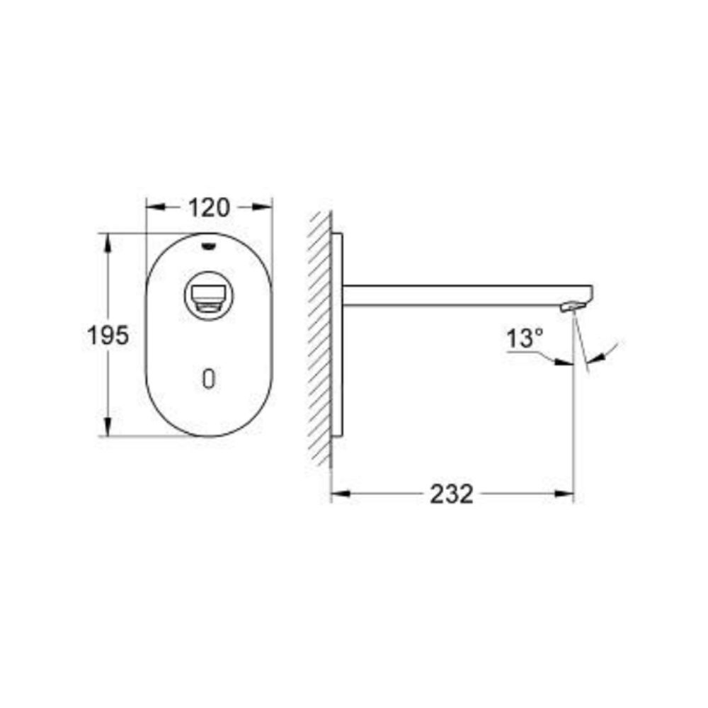 Vòi chậu gắn tường cảm ứng Eurosmart CE GROHE 36334SD0 - 2
