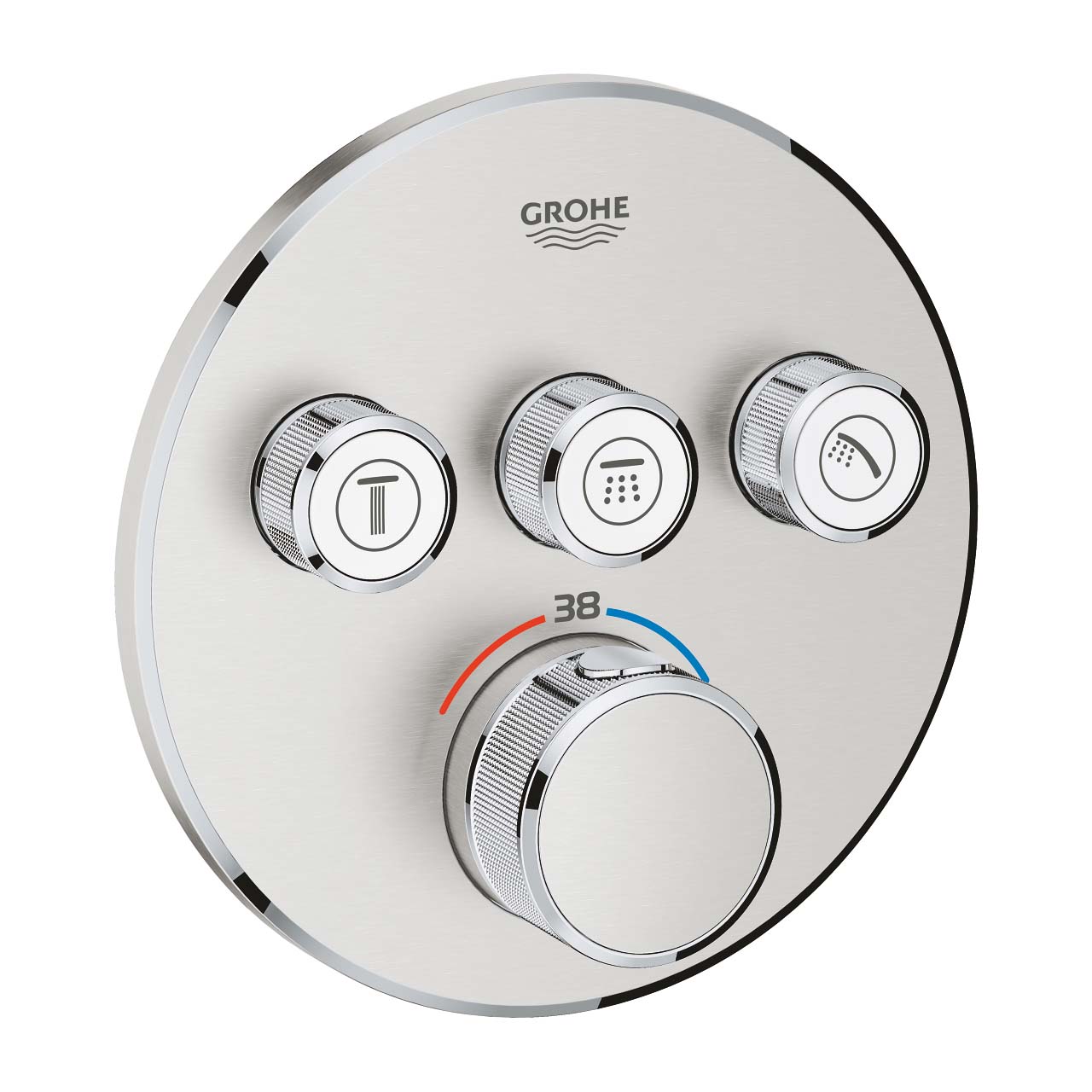 Mặt điều khiển sen tắm ổn nhiệt Grohtherm SmartControl tròn 3 chế độ GROHE 29121000 - 11