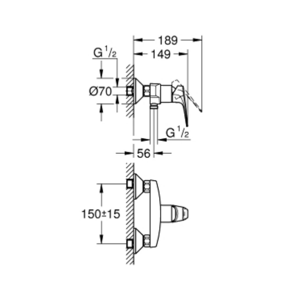 Củ sen tắm nóng lạnh BauFlow GROHE 23632000