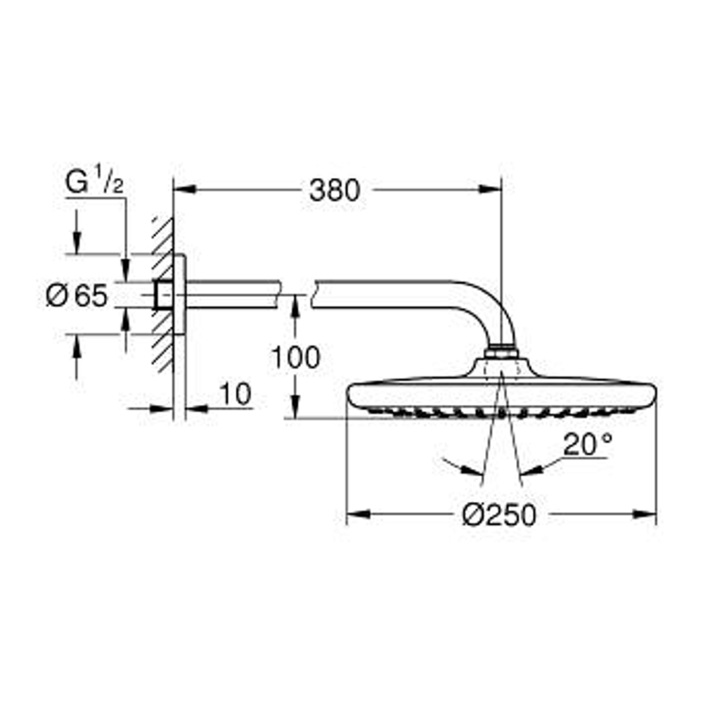 Bộ bát sen gắn tường Tempesta 250 GROHE 26668000