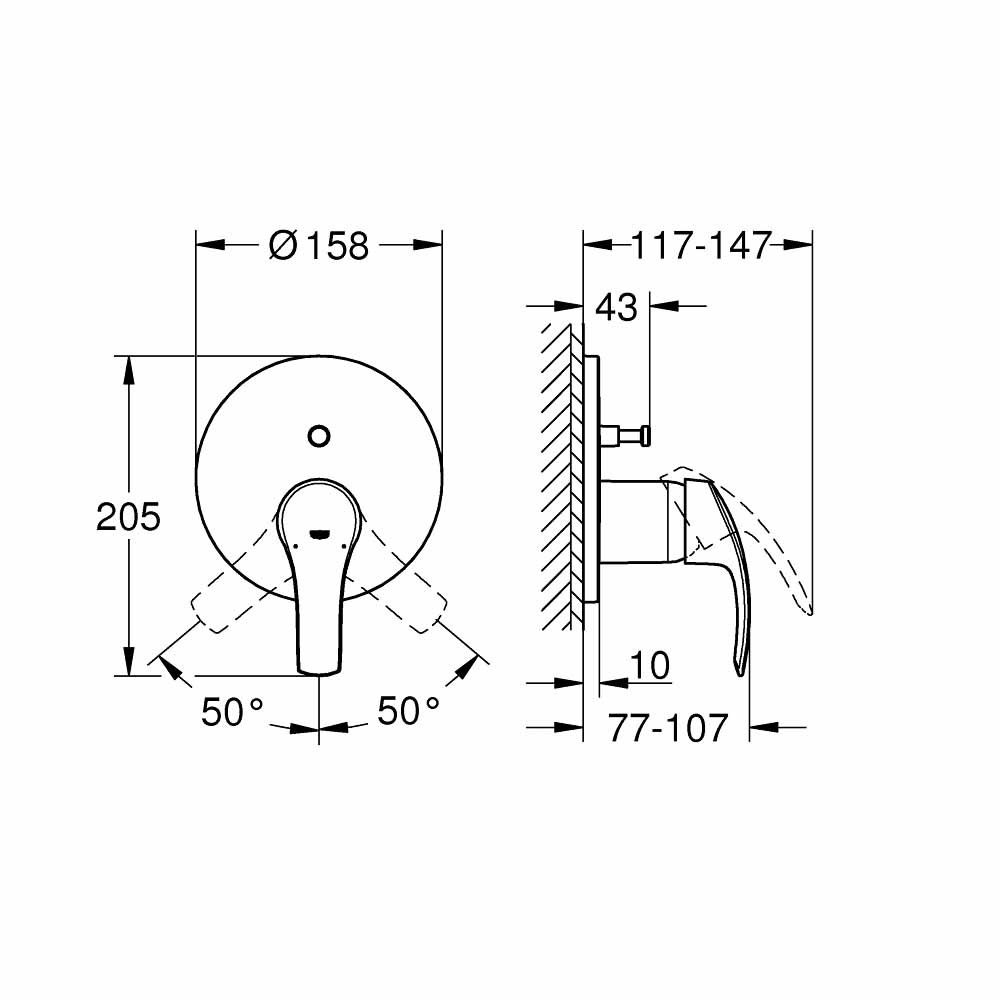Van nóng lạnh kèm chuyển hướng 2 đường Eurosmart GROHE 24043002