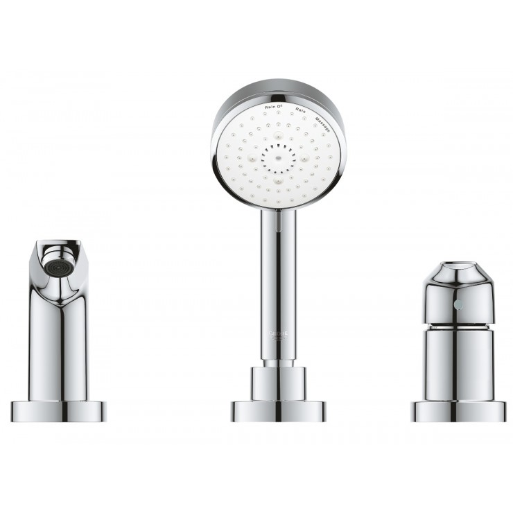 Bộ vòi xả 3 lỗ gắn thành bồn tắm BauEdge Grohe 2511710A - 12