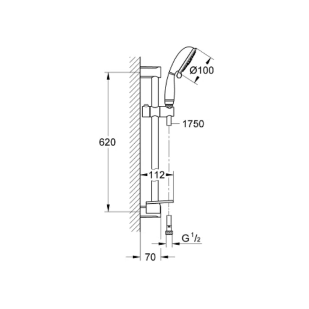 Bộ tay sen và thanh trượt sen 4 chế độ Tempesta Rustic 100 GROHE 27609000