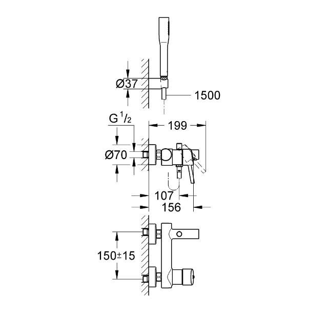 Bộ sen tắm nóng lạnh Concetto GROHE 32212001
