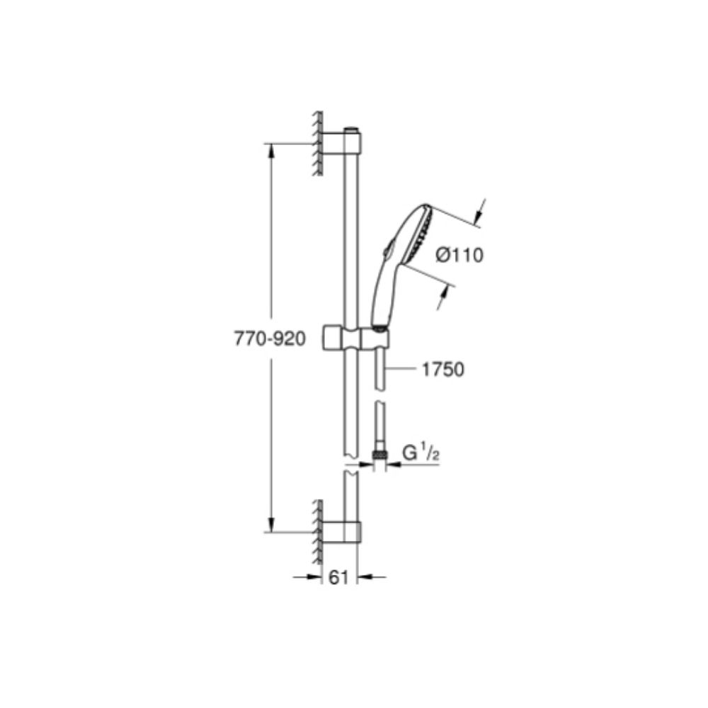 Bộ tay sen và thanh trượt sen 2 chế độ Tempesta 110 GROHE 27646003