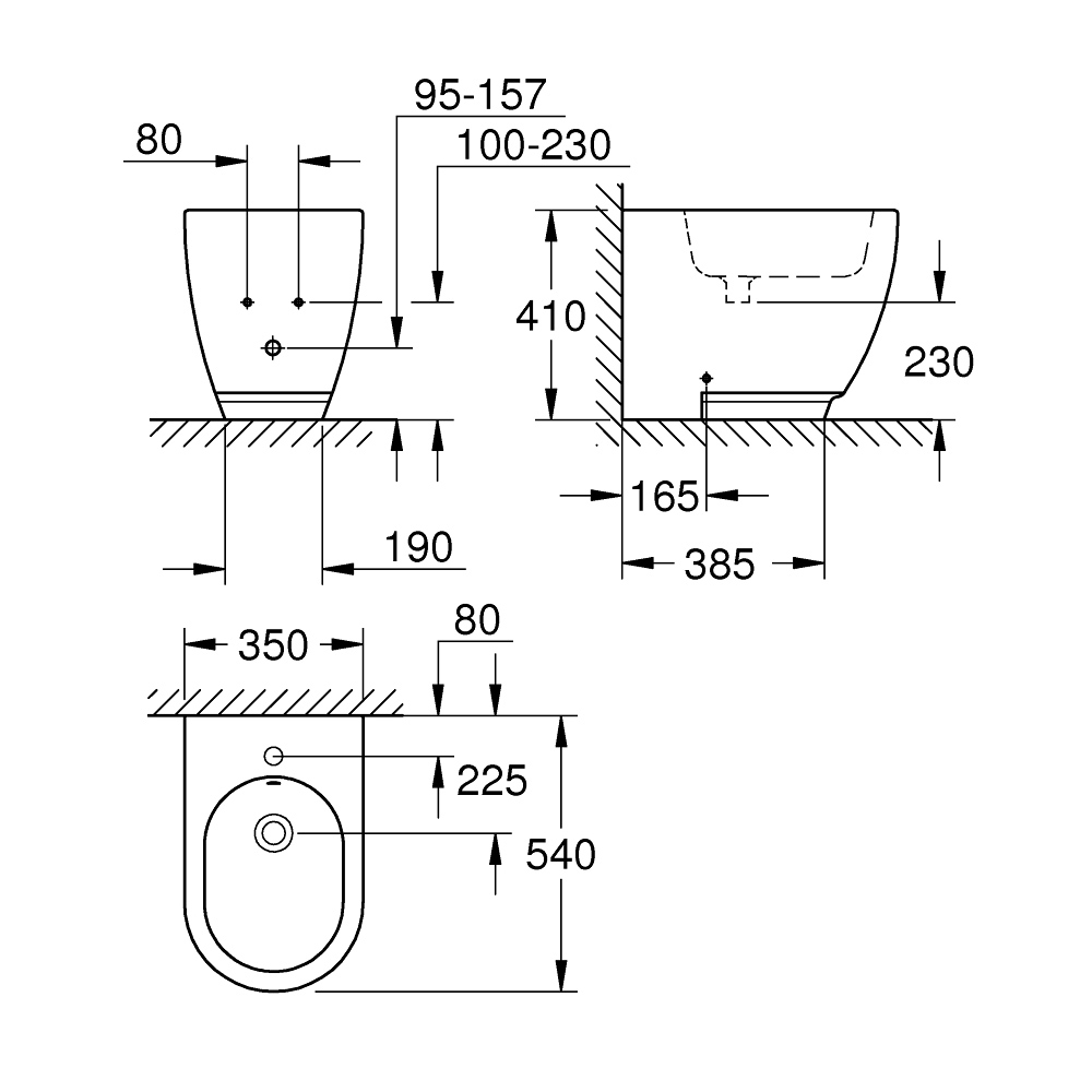 Bồn tiểu nữ đặt sàn Essence GROHE 3957500H