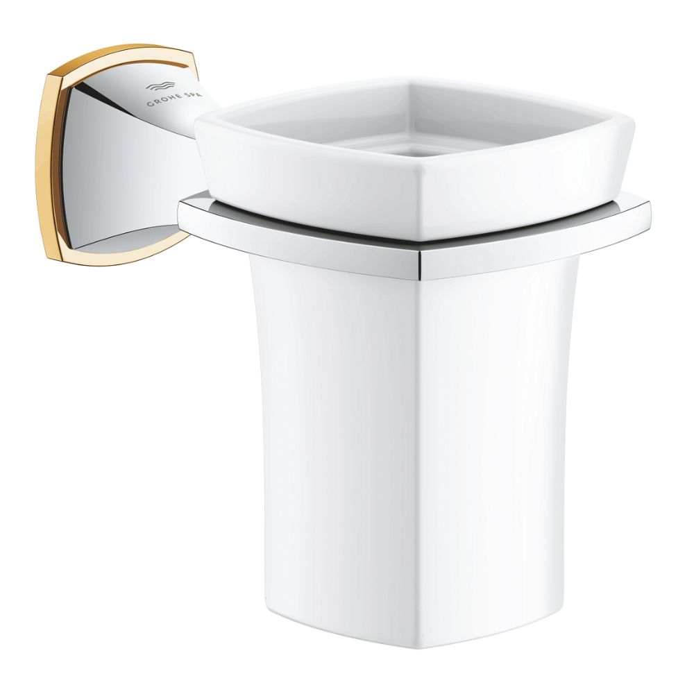 Bộ giá và ly sứ gắn tường Grandera GROHE 40909IG0
