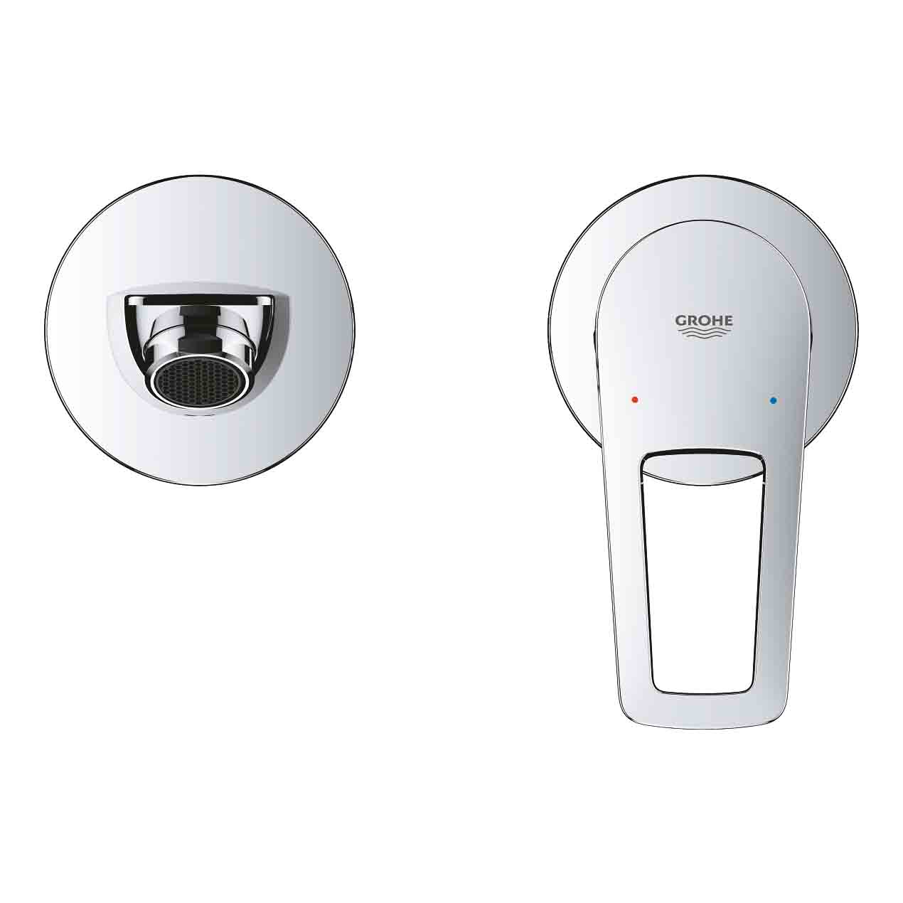 Vòi chậu gắn tường nóng lạnh 2 lỗ BauLoop GROHE 20289001 - 5