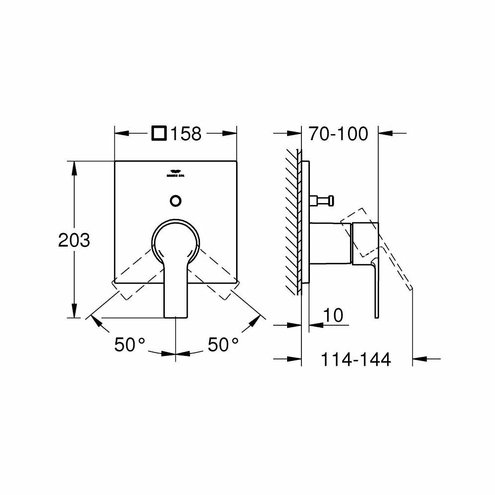 Van nóng lạnh kèm chuyển hướng 2 đường Allure GROHE 19315001