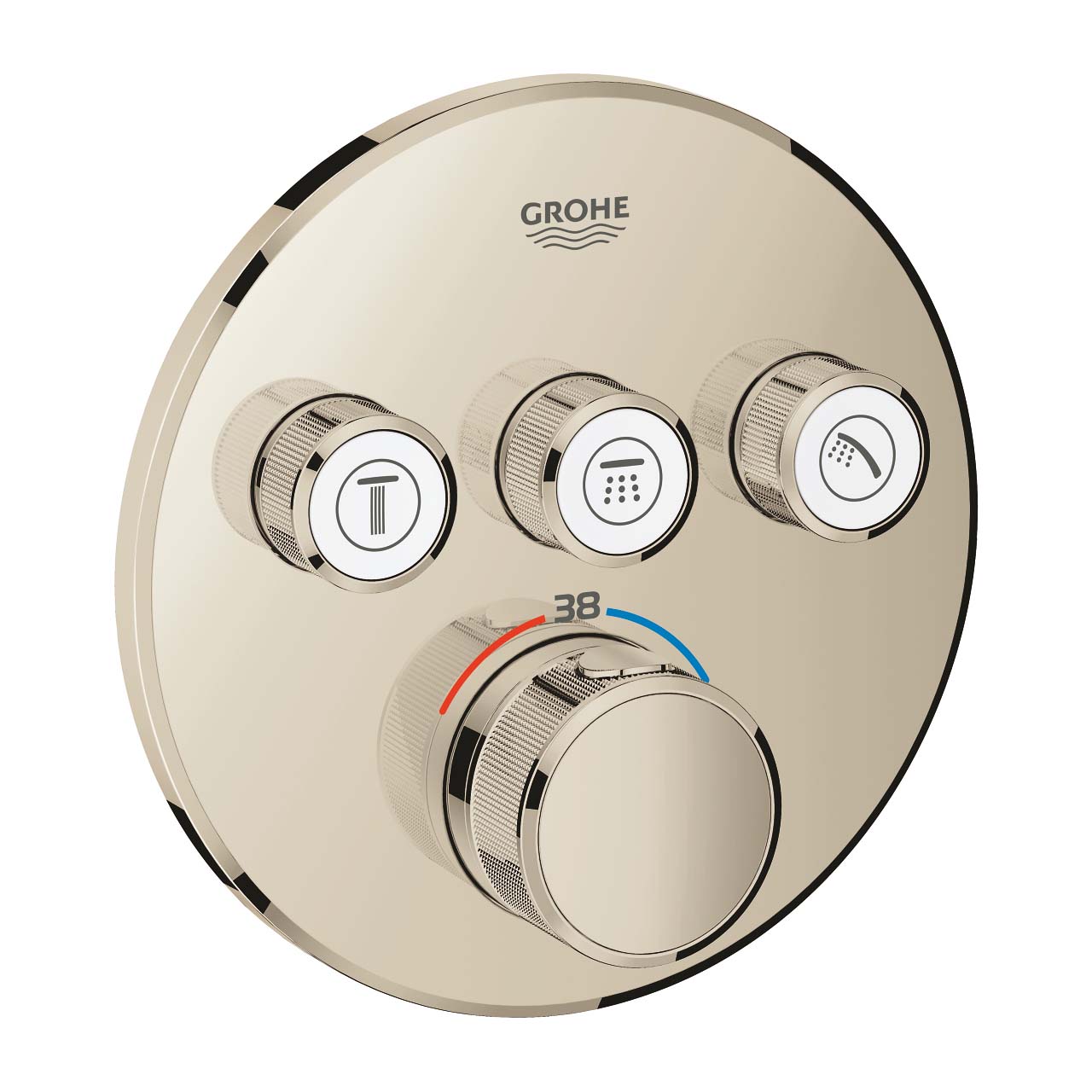 Mặt điều khiển sen tắm ổn nhiệt Grohtherm SmartControl tròn 3 chế độ GROHE 29121000 - 10