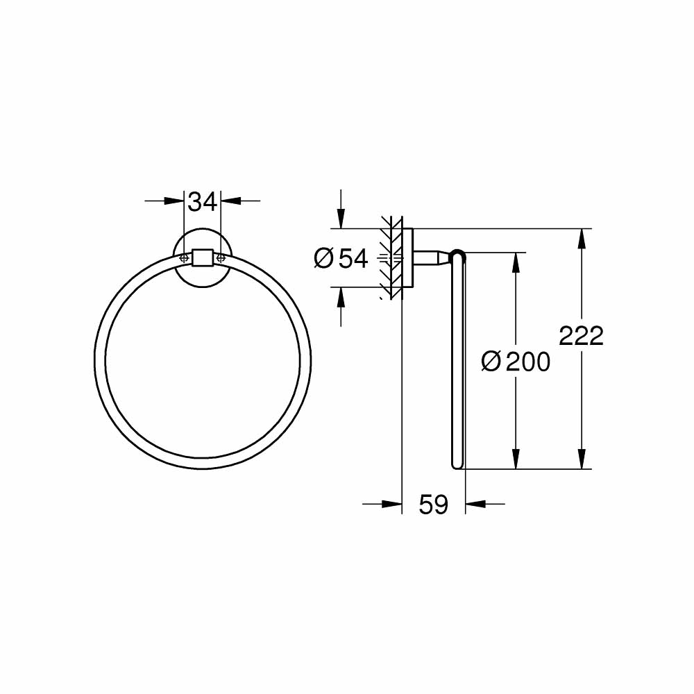 Vòng treo khăn Bau Cosmopolitan GROHE 40460001