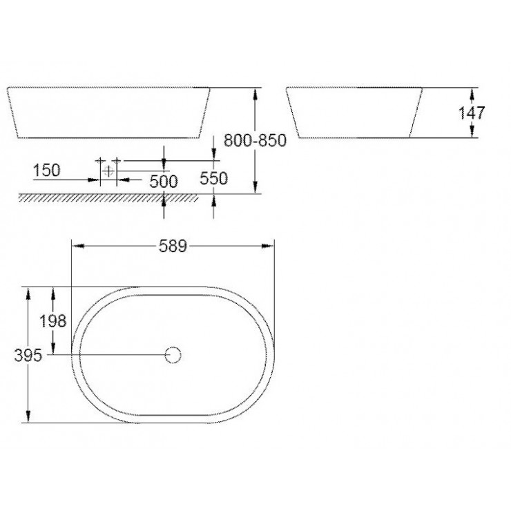 Chậu lavabo đặt bàn Eurocosmo GROHE 39122001