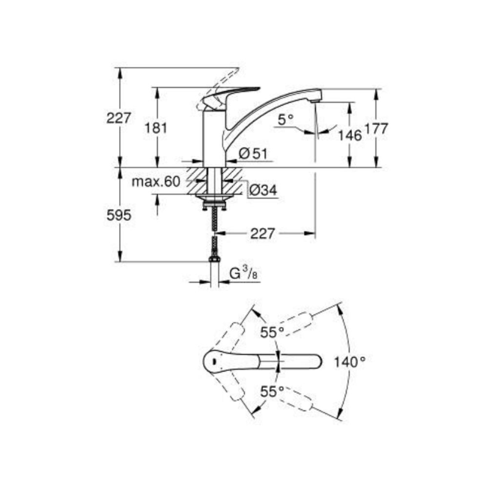Vòi bếp Eurosmart GROHE 33281003 - 2