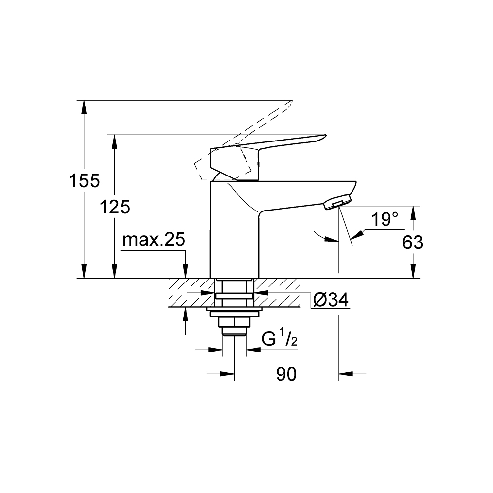 Vòi chậu lạnh BauLoop GROHE 32857000