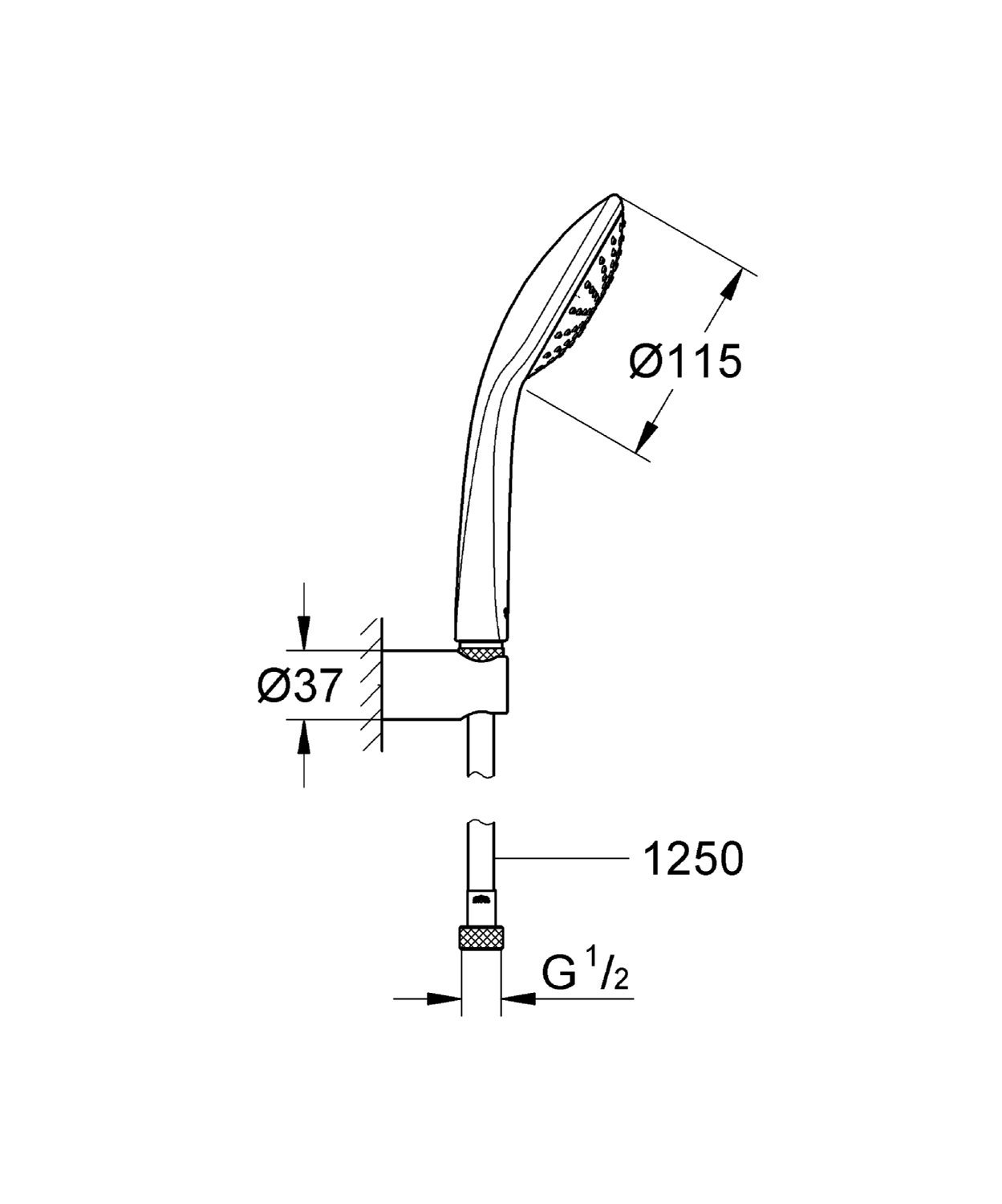 Bộ tay và gác sen tắm Euphoria 110 Mono GROHE 27354000