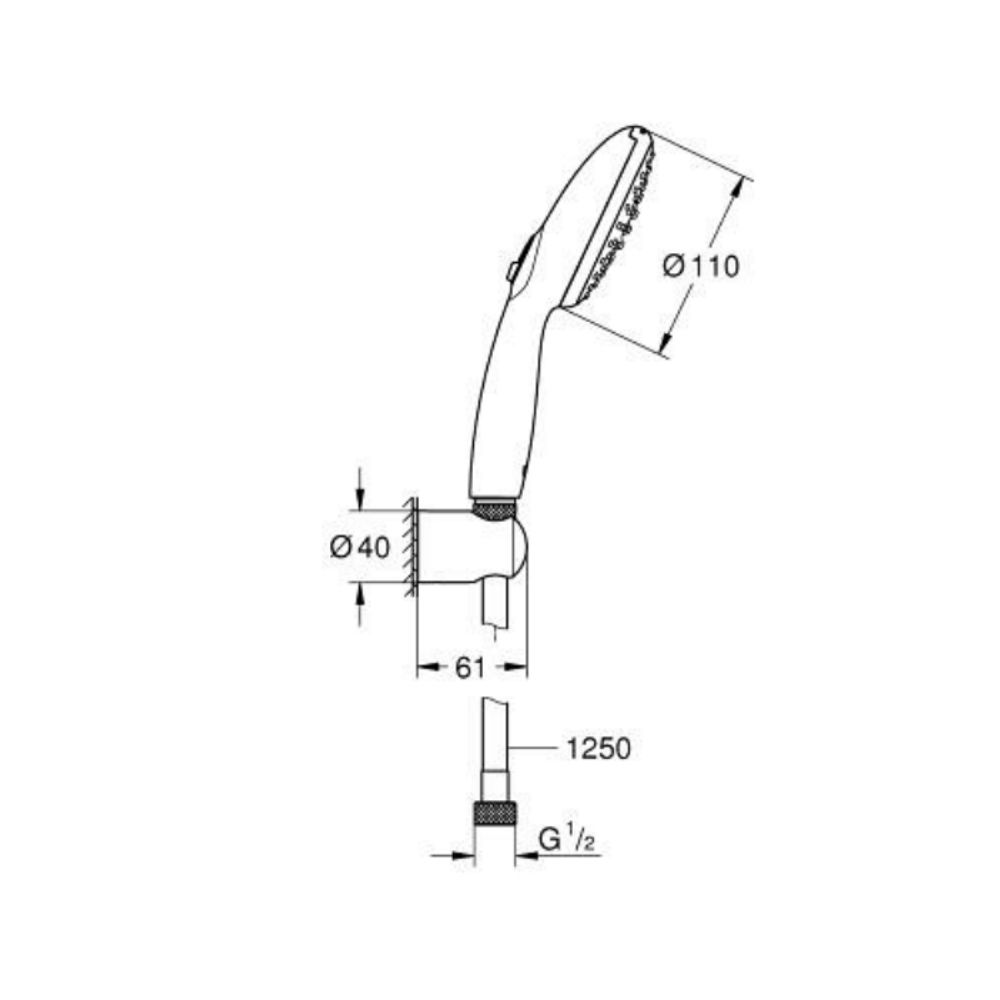 Bộ tay sen tắm 2 chế độ Tempesta 110 GROHE 27799003 - 2