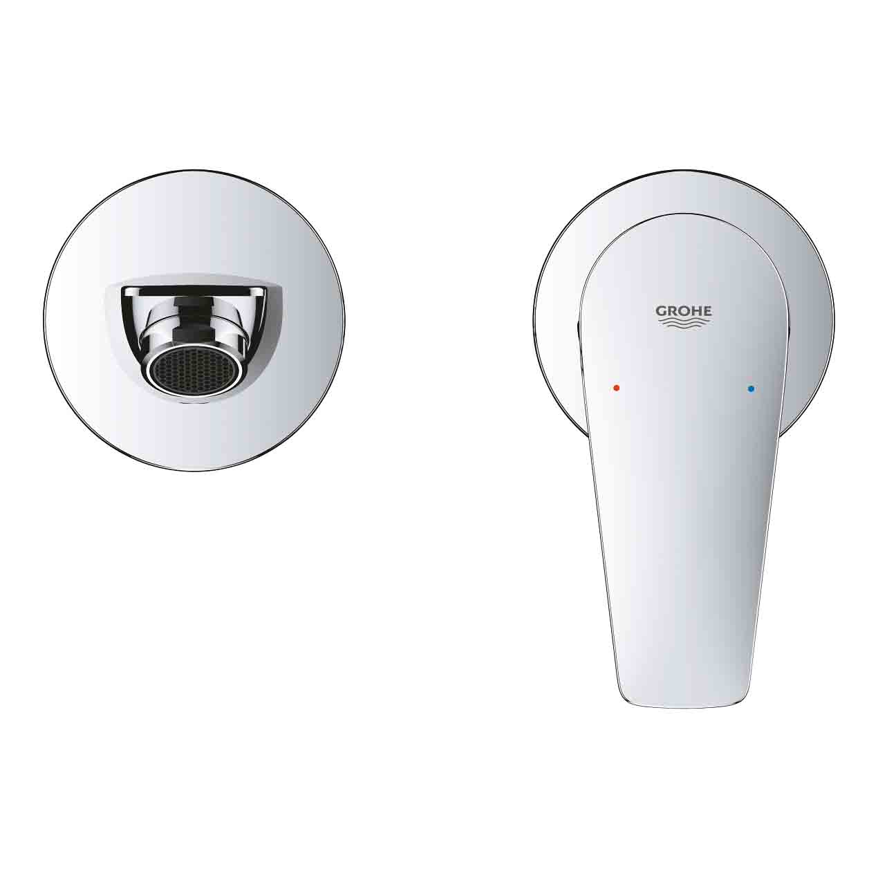 Vòi chậu gắn tường nóng lạnh 2 lỗ BauEdge GROHE 20474001 - 5