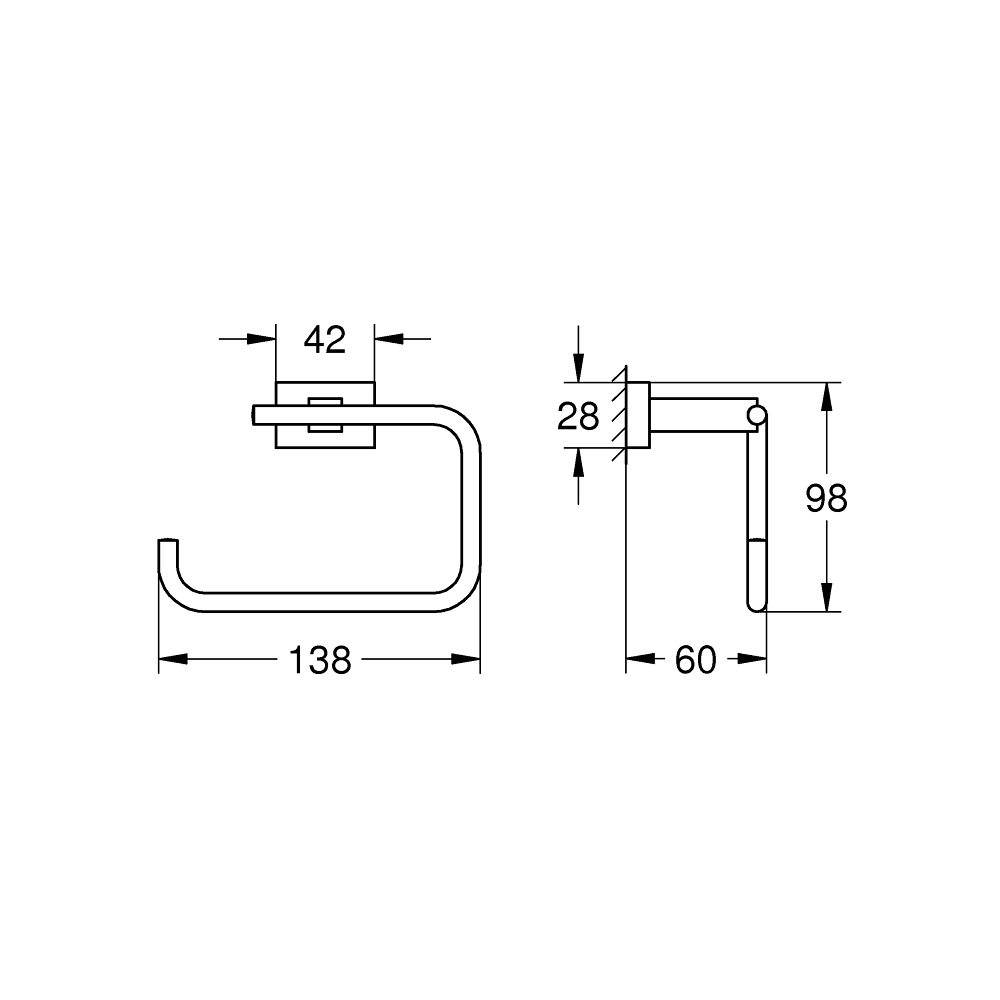 Lô giấy vệ sinh không nắp Essentials Cube GROHE 40507001 - 3