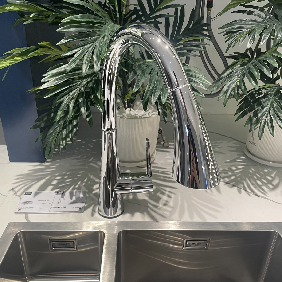 Vòi bếp cảm ứng dây rút nóng lạnh Zedra Touch GROHE 30219002 - 9