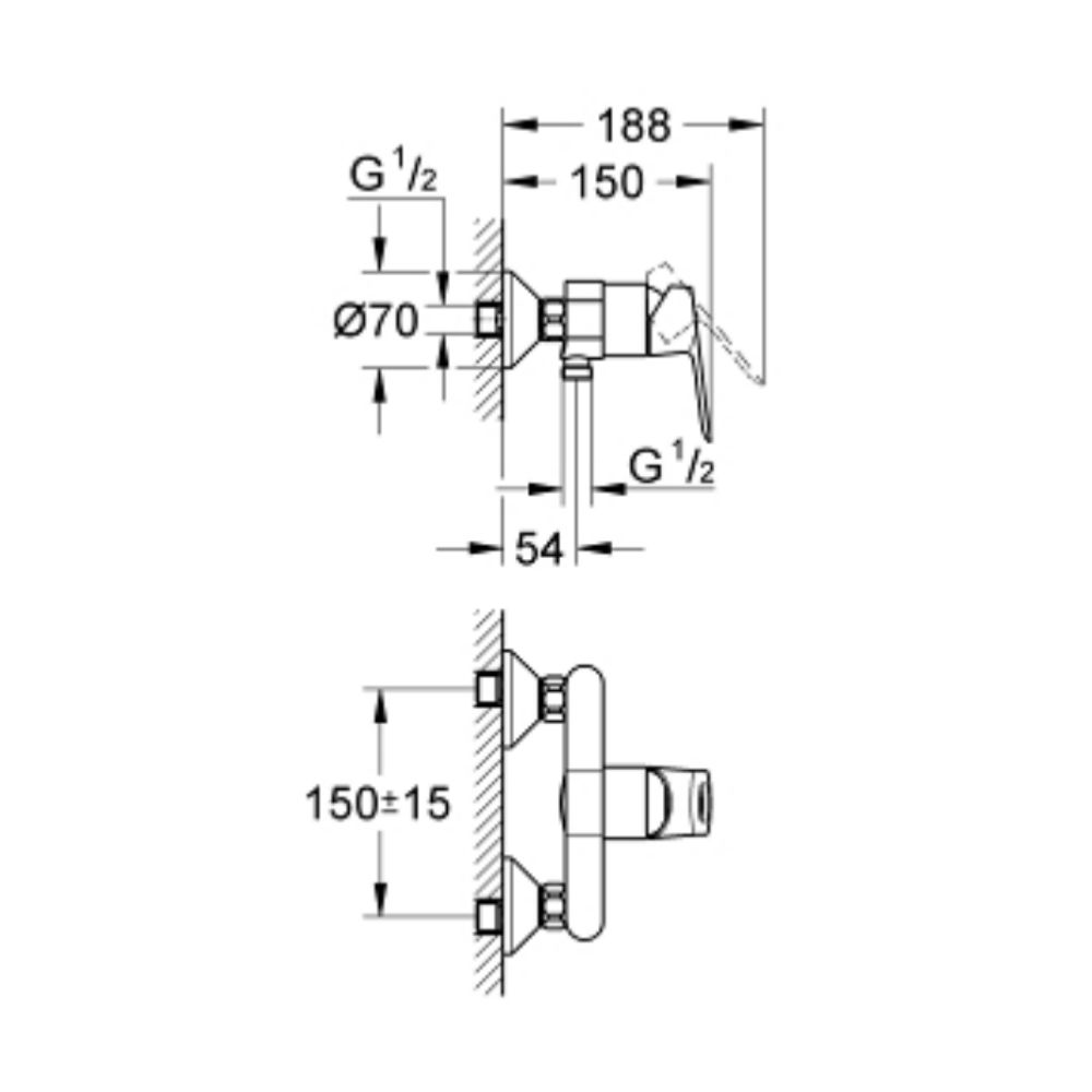 Củ sen tắm nóng lạnh BauLoop GROHE 32816000 - 2