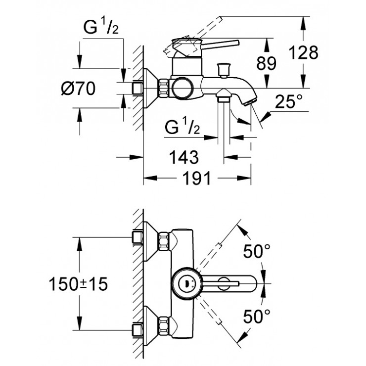 Củ sen tắm nóng lạnh GROHE 32865000 - 9