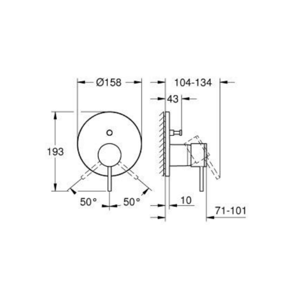 Van nóng lạnh kèm chuyển hướng 2 đường Atrio GROHE 24355000 - 2