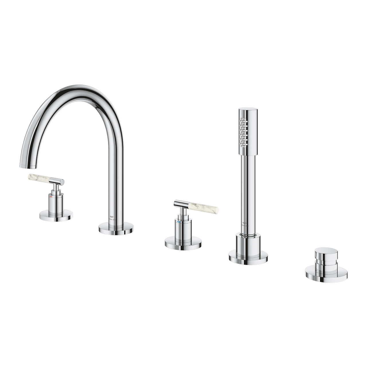 Vòi bồn tắm 5 lỗ nóng lạnh kèm tay sen Atrio GROHE 25224000 - 13