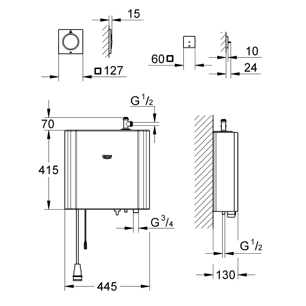 Bộ xông hơi phòng spa F-Digital Deluxe GROHE 27934000 - 2