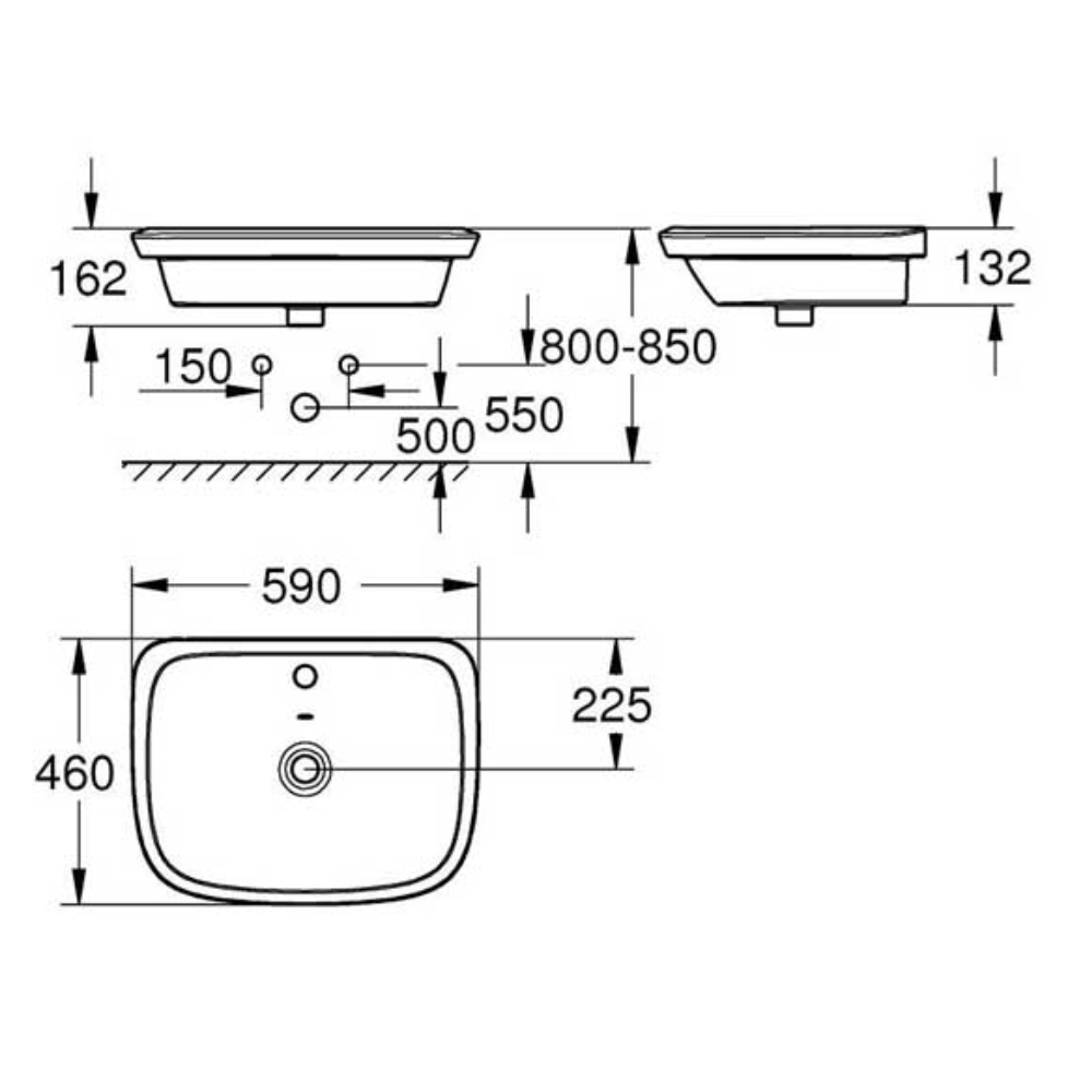 Chậu rửa lavabo bán âm bàn Eurostyle GROHE 39319000 - 2