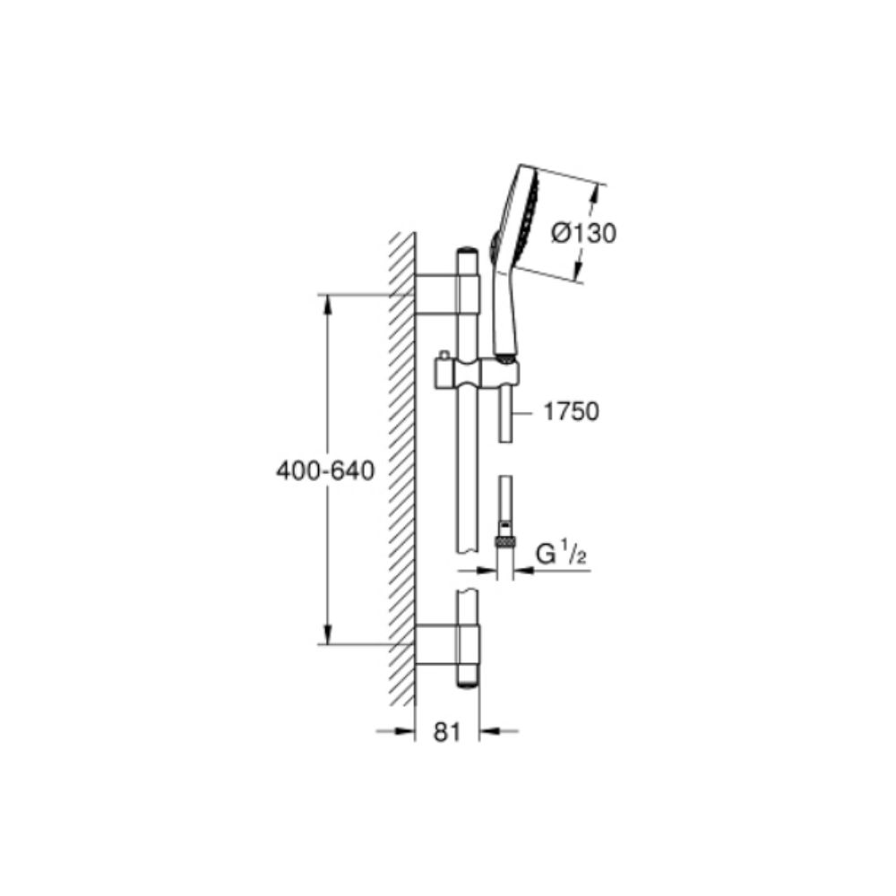 Bộ tay sen và thanh trượt sen 4 chế độ Power+Soul 130 GROHE 27732000 - 2