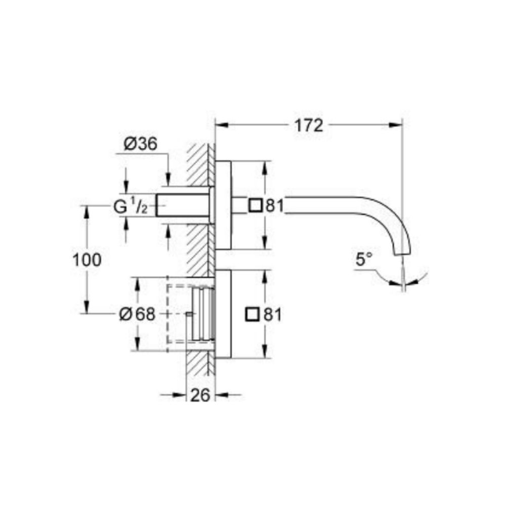 Vòi chậu gắn tường cảm ứng Allure E GROHE 36235000 - 2