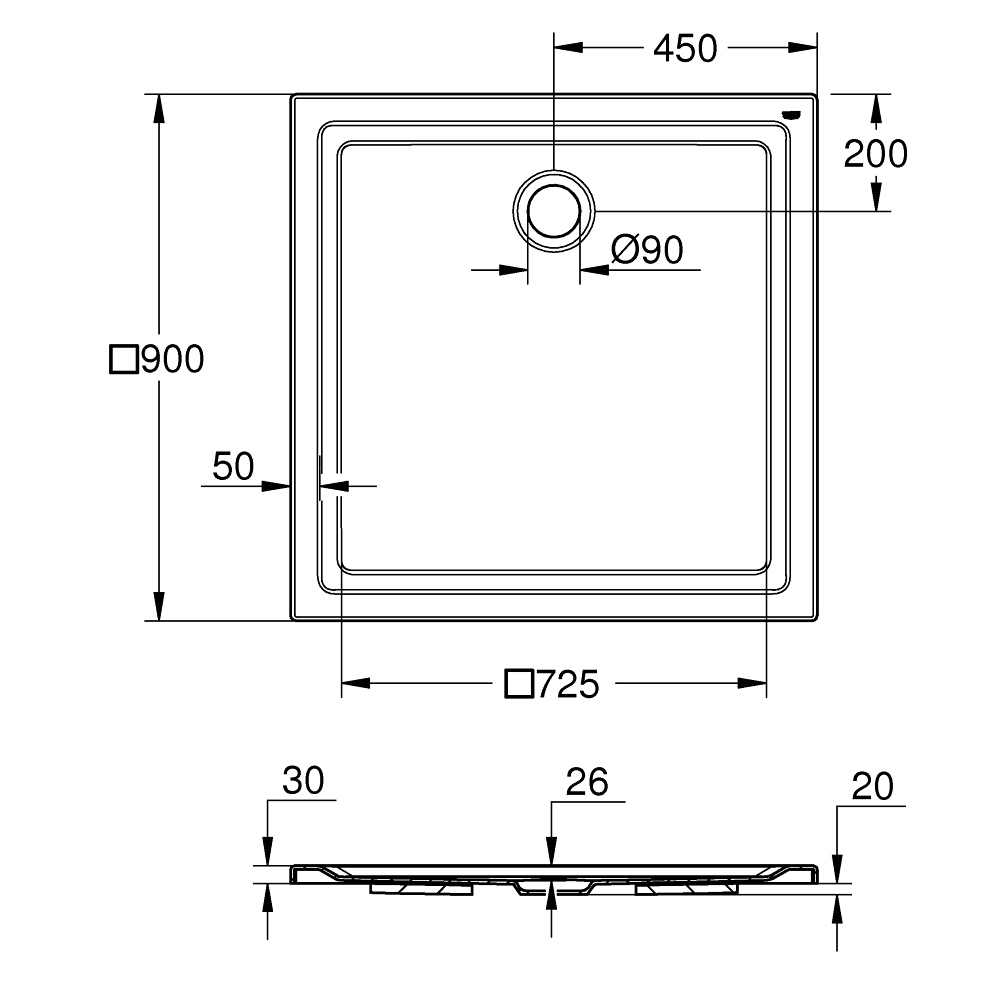 Đế phòng tắm đứng GROHE 39301000