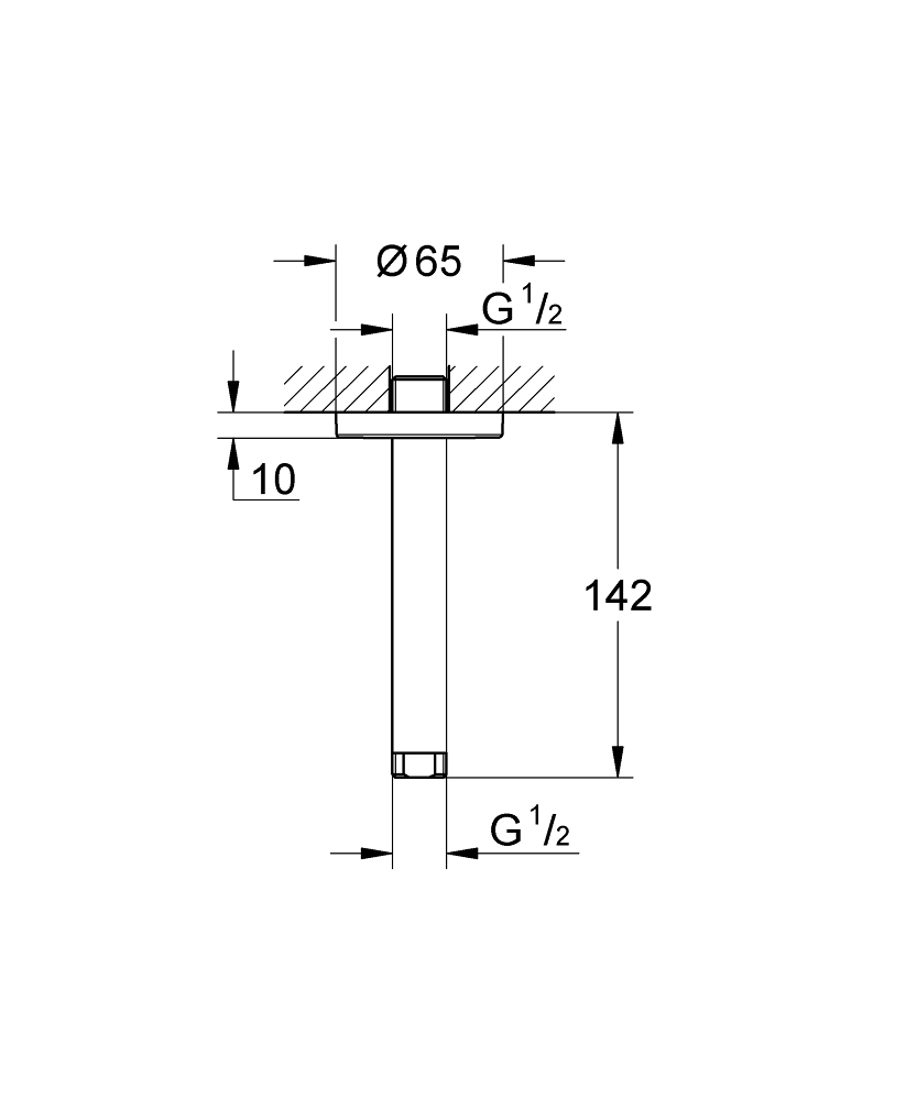 Thanh treo bát sen gắn trần GROHE 28724000
