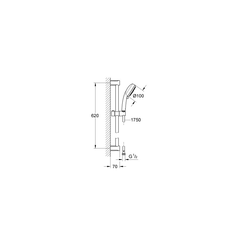Bộ tay sen và thanh treo 4 chế độ New Tempesta Cosmopolitan 100 GROHE 27787002 - 11