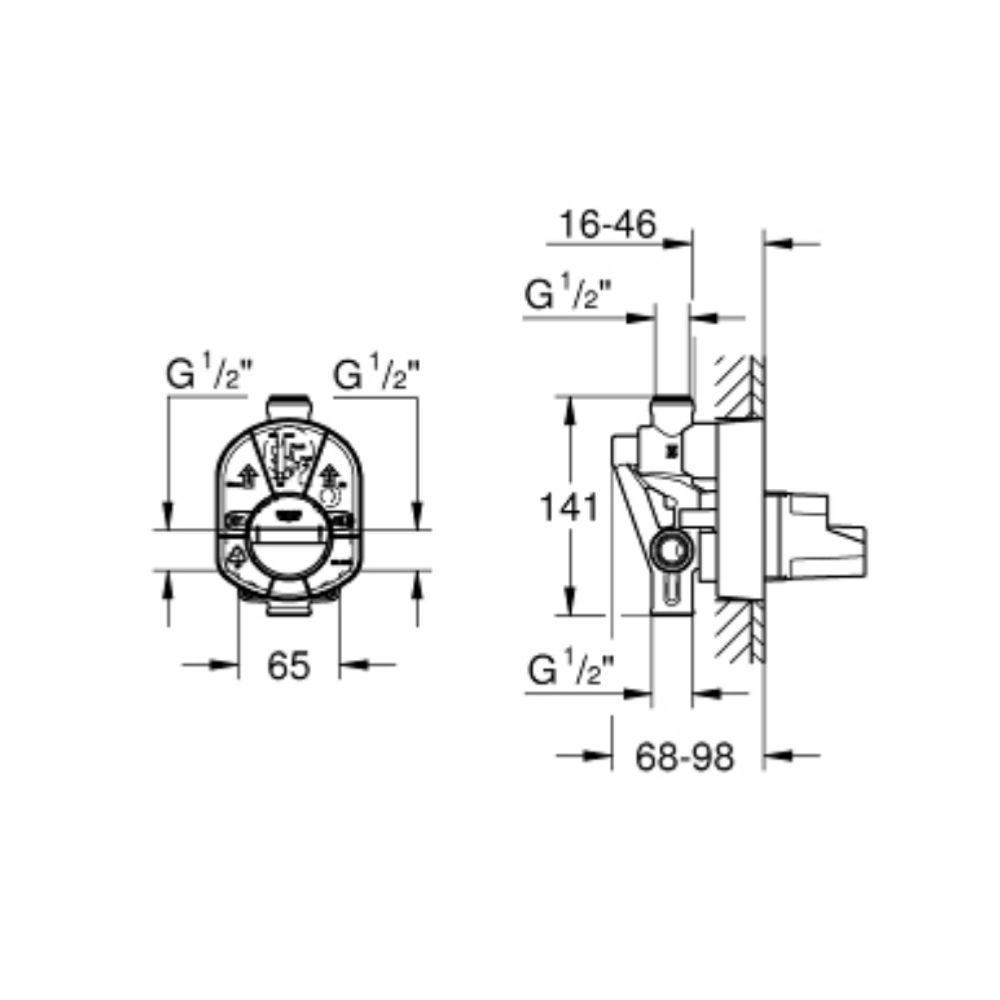 Bộ trộn sen âm tường GROHE 33961000 - 2
