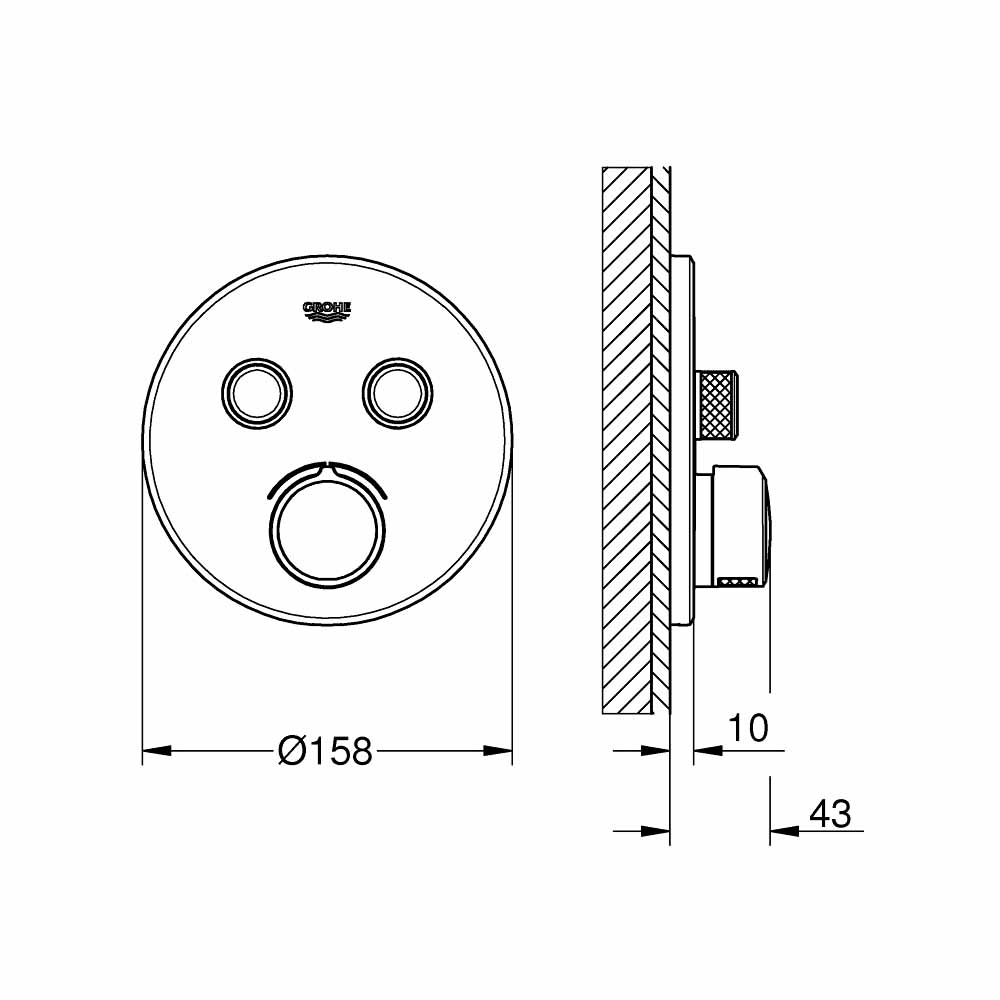 Van nhiệt độ kèm chuyển hướng 2 đường SmartControl GROHE 29145000 - 2