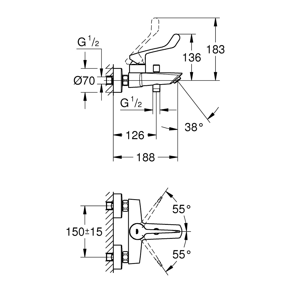 Củ sen tắm nóng lạnh Eurosmart GROHE 25243003