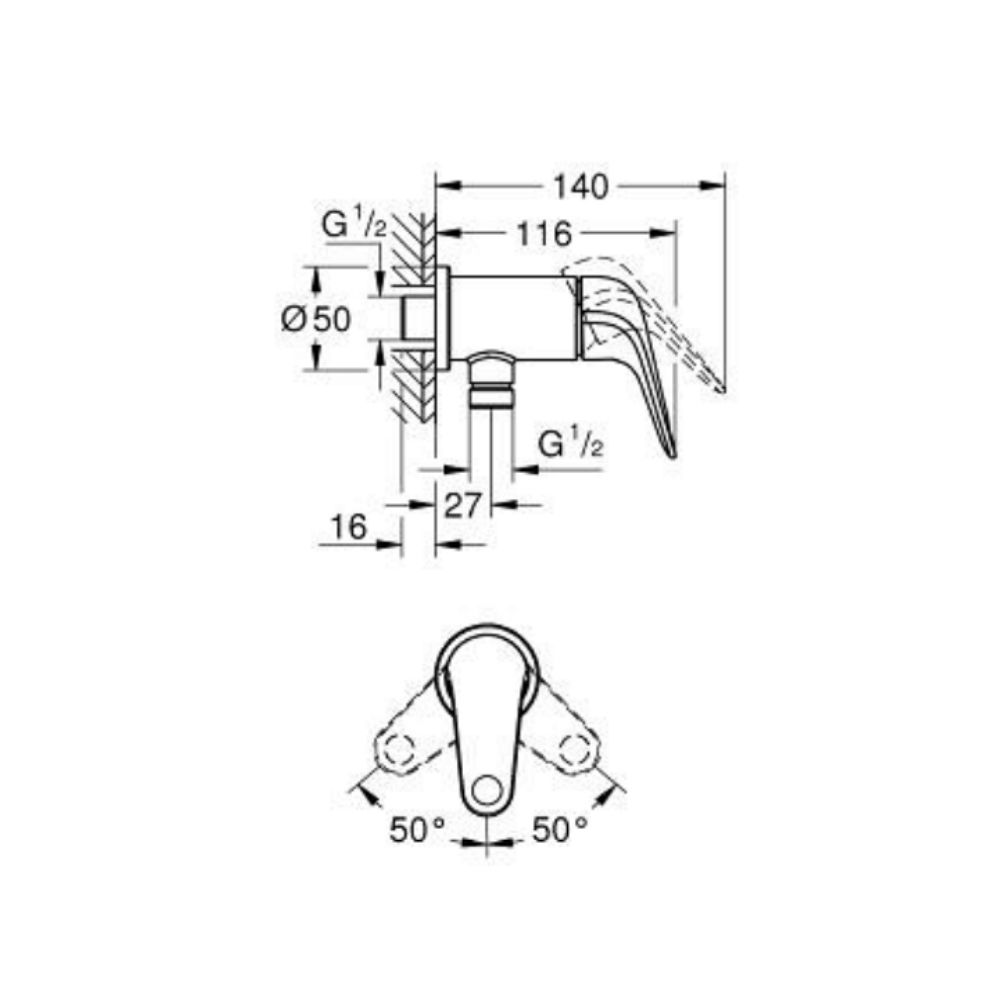 Van kết nối sen tắm Euroeco GROHE 29390001 - 2