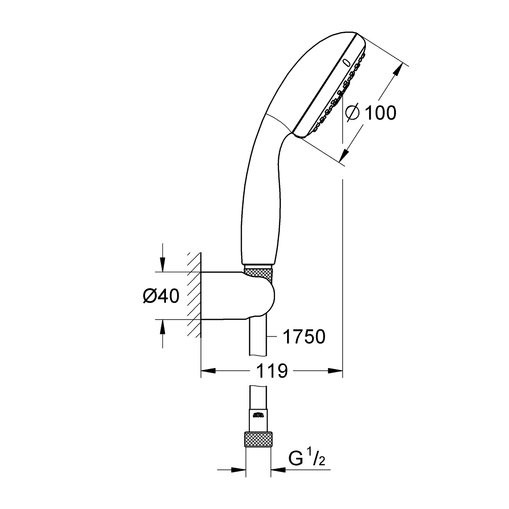 Bộ tay sen tắm 4 chế độ Tempesta 100 GROHE 27849001
