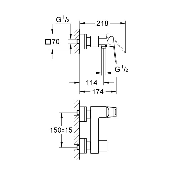 Củ sen tắm nóng lạnh Eurocube GROHE 23145000 - 2
