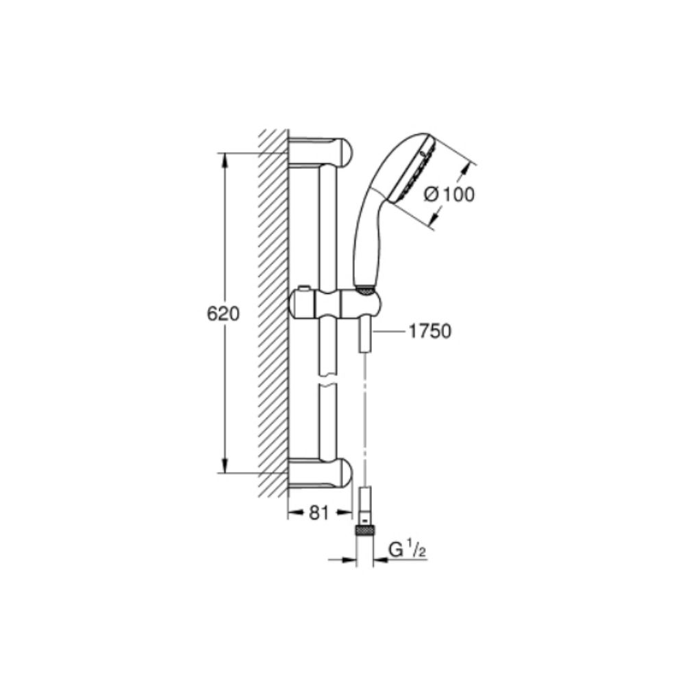 Bộ tay sen và thanh trượt sen Tempesta 100 GROHE 27853000 - 2