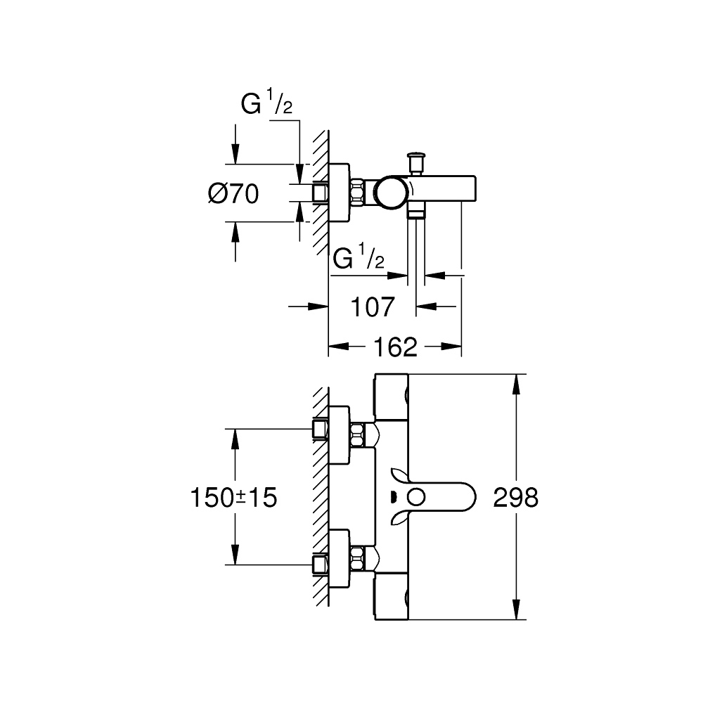 Củ sen tắm nhiệt độ Grohtherm 800 GROHE 34766000