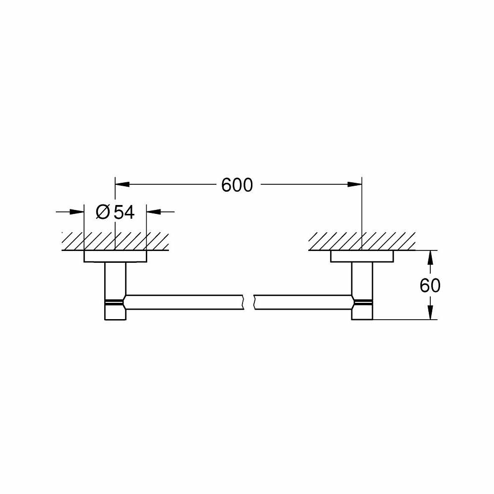 Thanh treo khăn Essentials 600mm GROHE 40366001