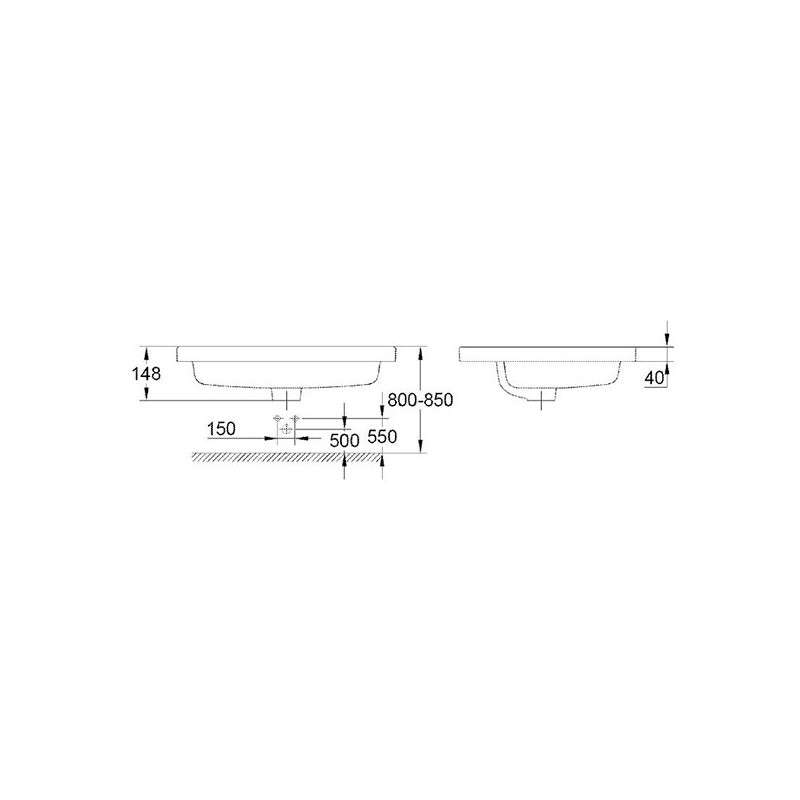Chậu rửa mặt lavabo bán âm Eurocube GROHE 39311000