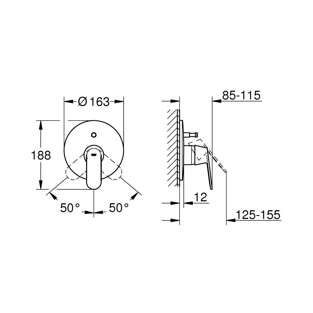 Van nóng lạnh kèm chuyển hướng 2 đường Eurosmart Cosmopolitan GROHE 19382000 - 2