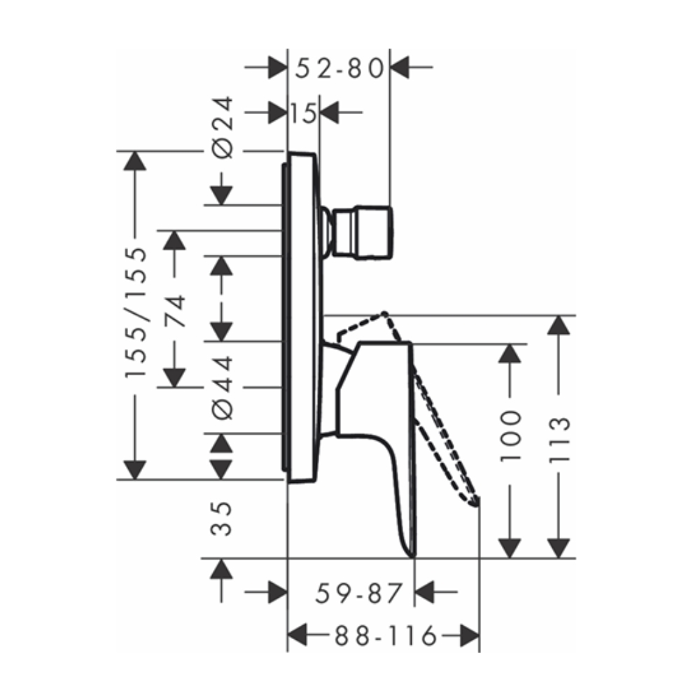 Van điều chỉnh nóng lạnh Hansgrohe 71745000 HG Talis E kèm chuyển hướng - 2