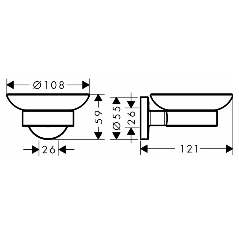 Lô xà phòng Hansgrohe 41715000 Logis Universal